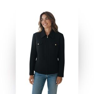 St. John designer corp core minimalist contemporary luxury knitwear jacket